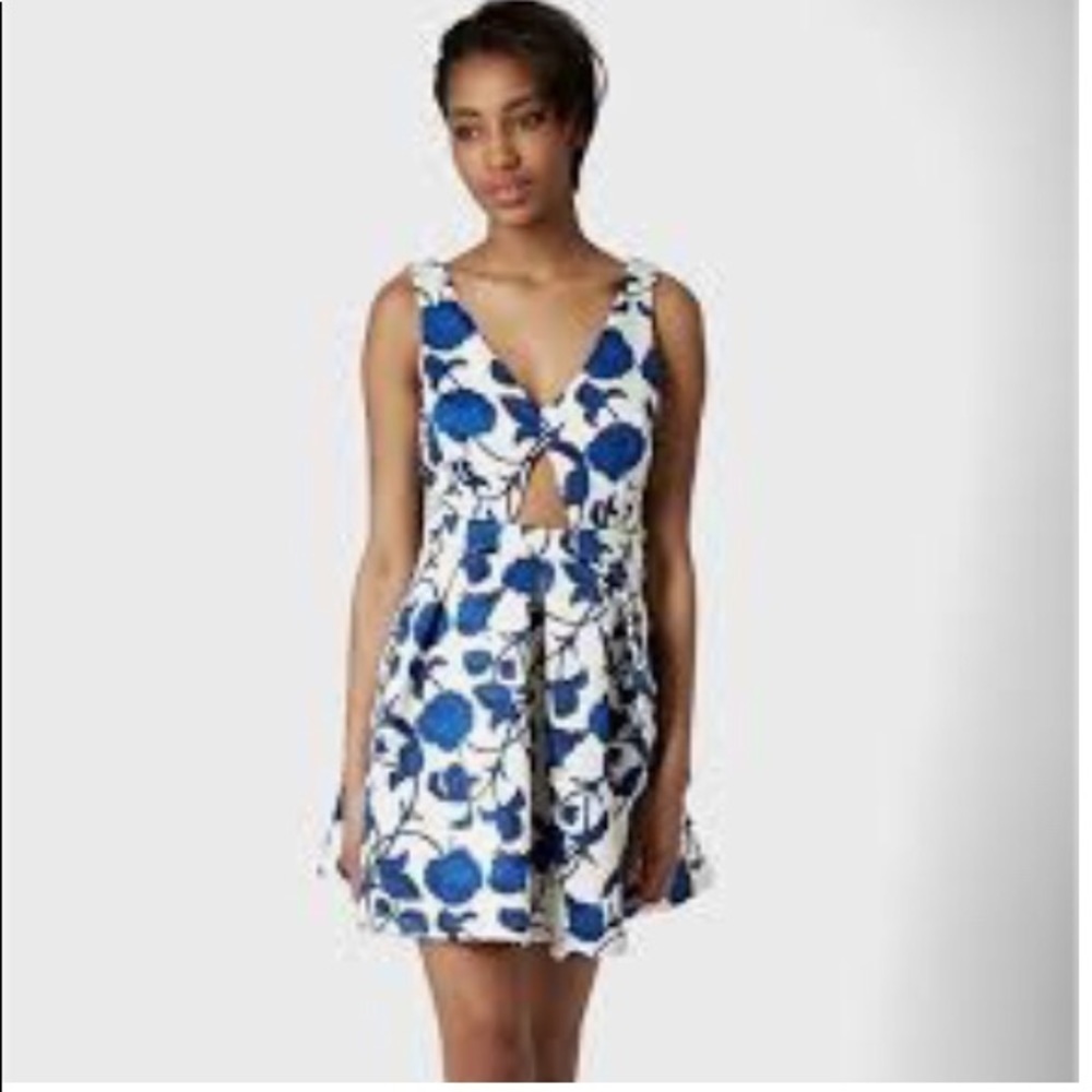 ❤️TOPSHOP BLUE BLOOMS FLORAL CUTOUT DRESS ~ 12